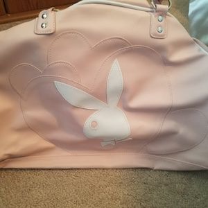Pink Playboy logo weekend bag